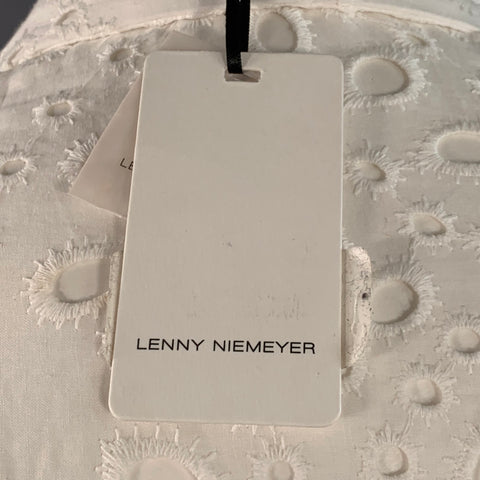 LENNY NIEMEYER Size M White Cotton Eyelet Long Shirt Dress
