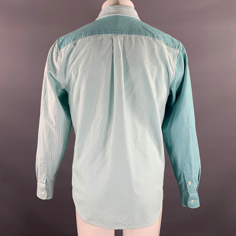 AIME LEON DORE Size M Green Turquoise Mixed Patterns Cotton Long Sleeve Shirt