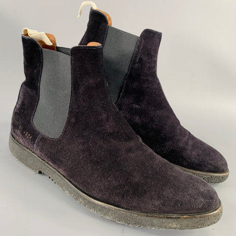 COMMON PROJECTS Size 8 Black Suede Chelsea Boots