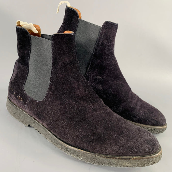 COMMON PROJECTS Size 8 Black Suede Chelsea Boots