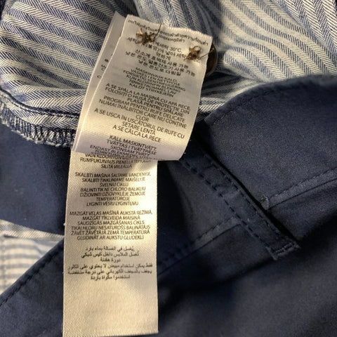 MICHAEL KORS Size 32 Navy Cotton Blend Flat Front Casual Pants
