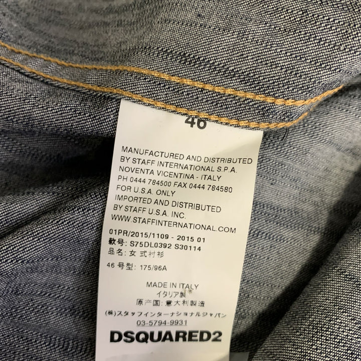 DSQUARED2 Size XS Indigo Embroidery Denim Button Up Long Sleeve Shirt