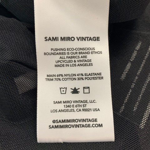 SAMIMIRO VINTAGE Size M Black Nylon Elastane See Through Bodysuit