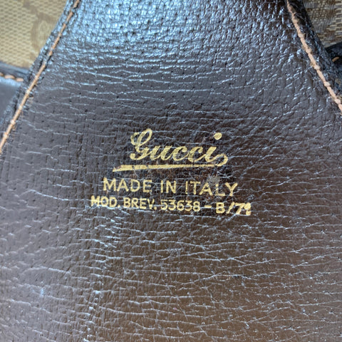 GUCCI Beige Brown Guccissima Monogram Coated Canvas Leather Suitcase