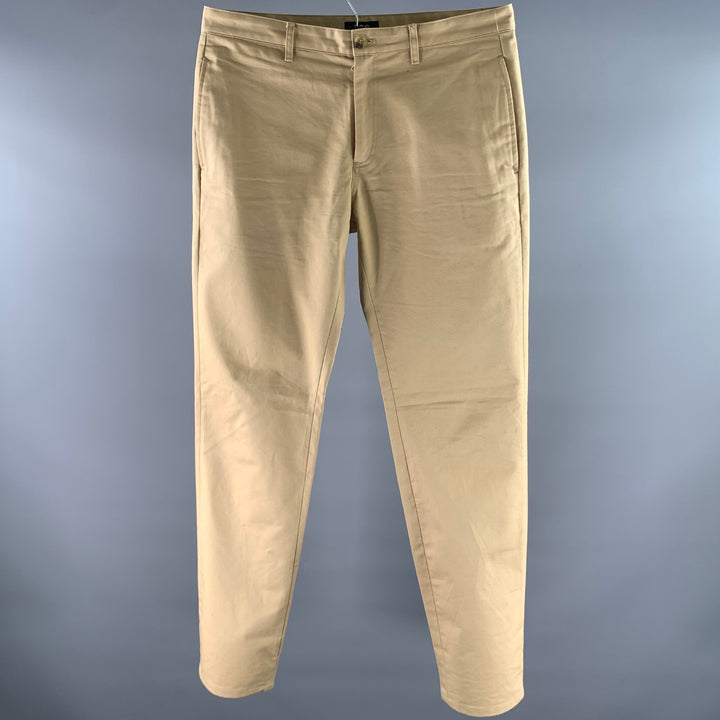 APC Size 34 Khaki Cotton Straight Chino Pants