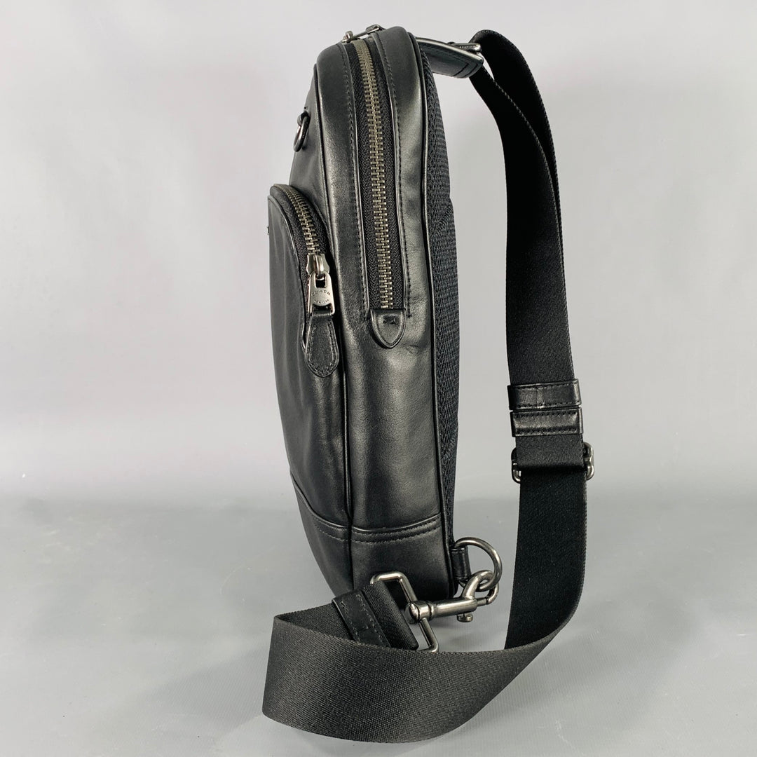 COACH Ethan Pack Black Leather Sling Bag