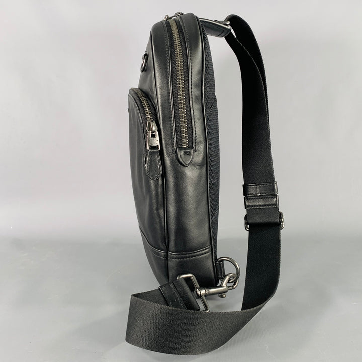 COACH Ethan Pack Black Leather Sling Bag