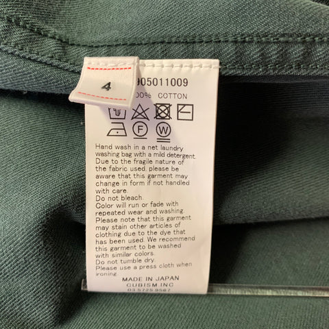 VISVIM Size L Green Wash Cotton Patch Pockets Long Sleeve Shirt