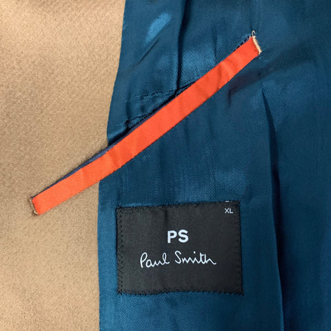PS by PAUL SMITH Size XL Camel Wool Blend Notch Lapel Coat