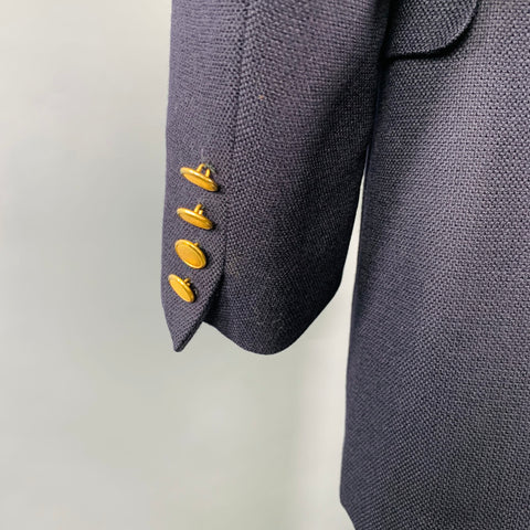 AQUASCUTUM Size 42 Navy Wool Single Breasted Sport Coat