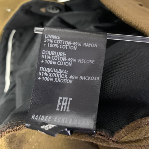 HAIDER ACKERMANN Size 31 Brown Olive Wool Pleated Casual Pants