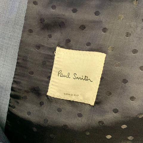 PAUL SMITH Costume Homme Taille 40R Laine Bleue Revers Crantés