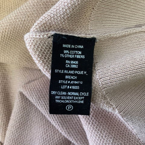 THEORY Size XL Camel Cotton Knit Pullover