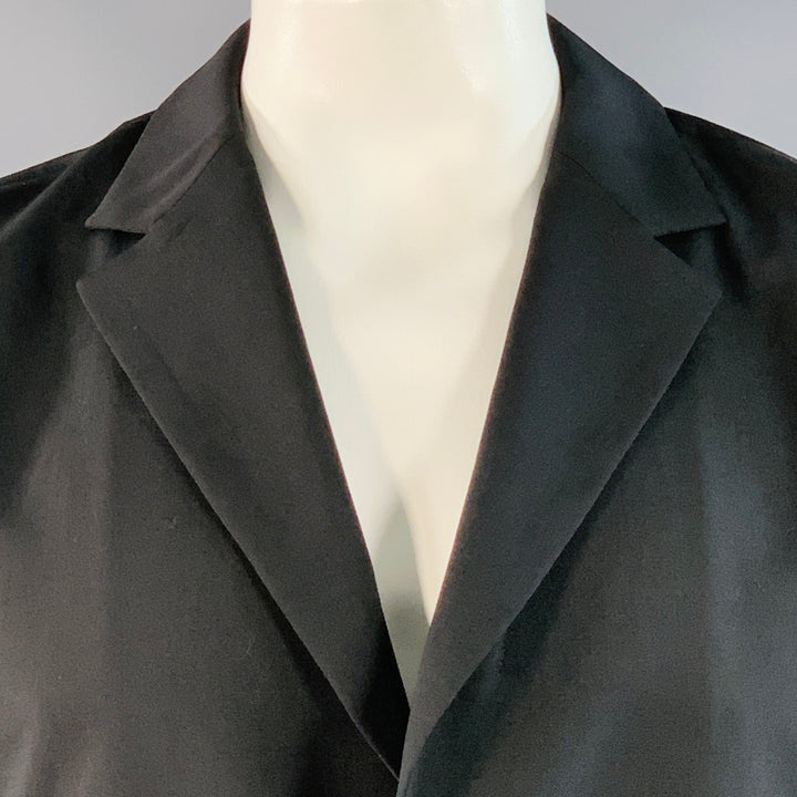 LUI'S Size XXL Black Open Sides Single Breasted Longline Vest