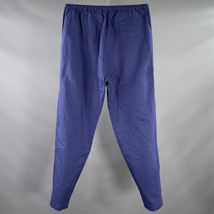 3.1 PHILLIP LIM Size XS Blue Cotton Linen High Waisted Drawstring Casual Pants