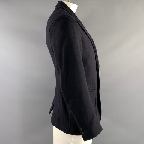 ADAM KIMMEL Chest Size XL Navy Wool & Nylon Blazer Jacket