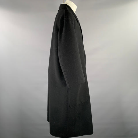 ISSEY MIYAKE Size M Black Wool Nylon Patch Pocket Coat