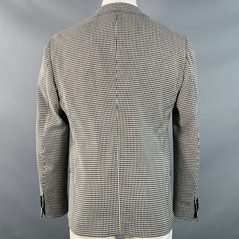 GIORGIO ARMANI Size 38 Regular Black White Nailhead Notch Lapel Sport Coat