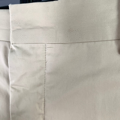 PRADA Size 32 Cream Solid Cotton Button Fly Dress Pants