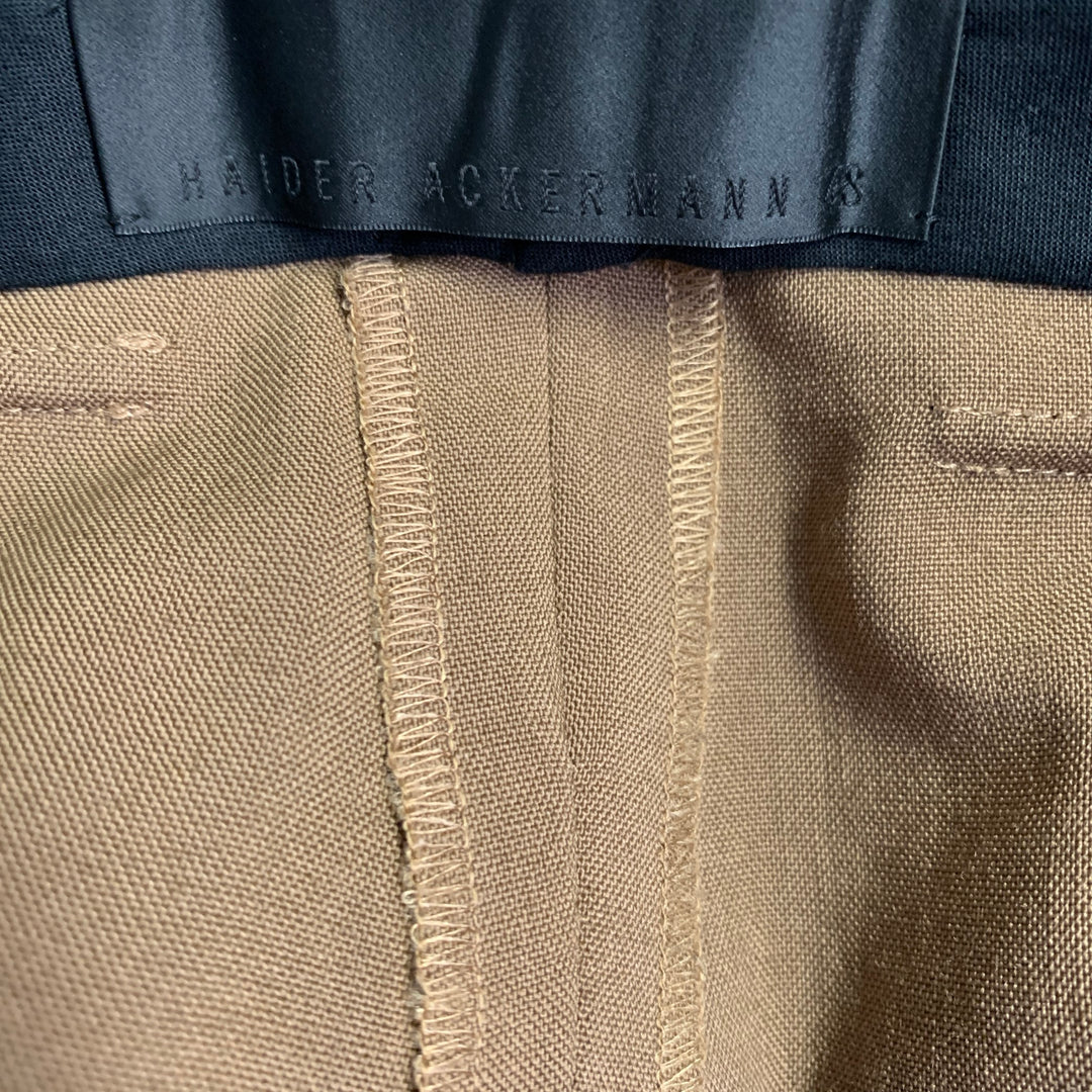 HAIDER ACKERMANN Size 32 Brown Wool Blend Cropped Casual Pants