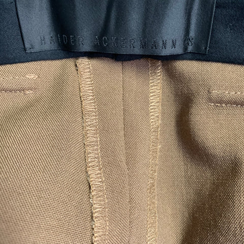 HAIDER ACKERMANN Size 32 Brown Wool Blend Cropped Casual Pants