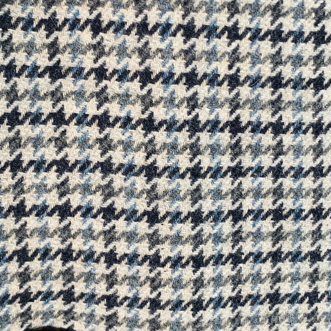 DONDUP Size 44 Grey Navy Houndstooth Wool Blend Single Breasted Notch Lapel Coat