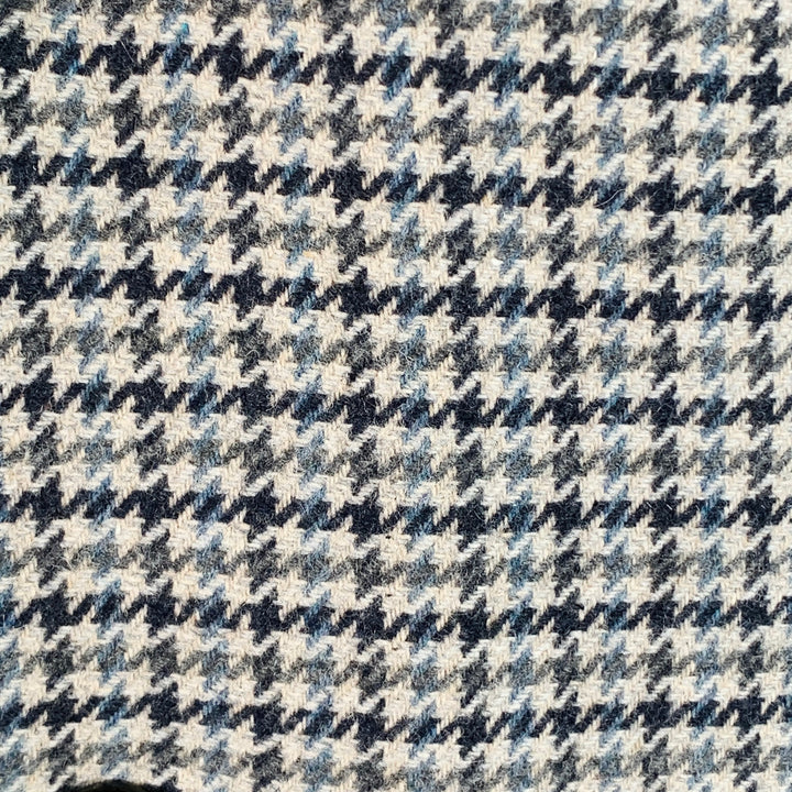 DONDUP Size 44 Grey Navy Houndstooth Wool Blend Single Breasted Notch Lapel Coat