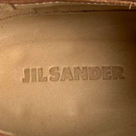 JIL SANDER Size 6.5 Brown Leather Derby Lace-Up Shoes