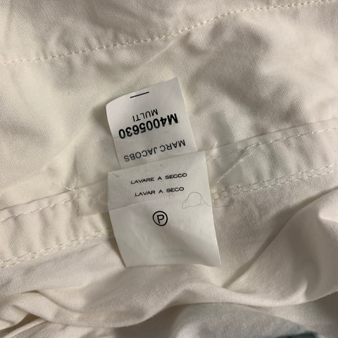 MARC JACOBS Size 4 White Multi-Color Cotton Paint Splattered A-Line Skirt