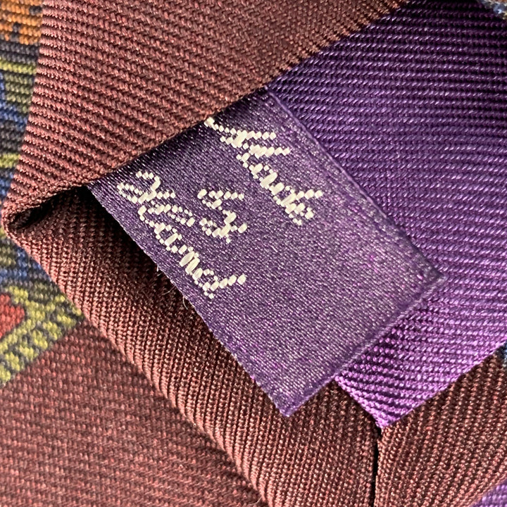 RALPH LAUREN Navy Brown Paisley Silk Tie