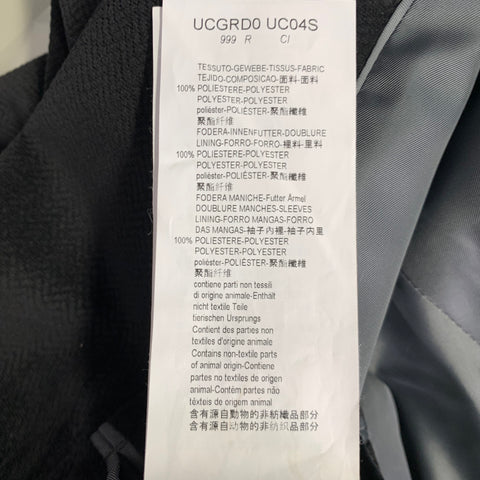 ARMANI COLLEZIONI Size 42 Black Herringbone Polyester Sport Coat