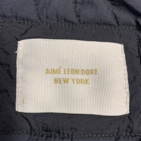 AIME LEON DORE Size M Black Quilted Nylon Zip Up Jacket