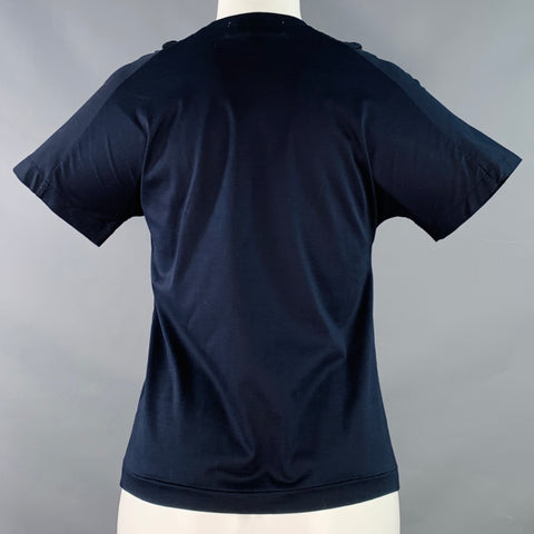 TOGA ARCHIVES Size S Navy Black Cotton Studded Crew Neck T-Shirt