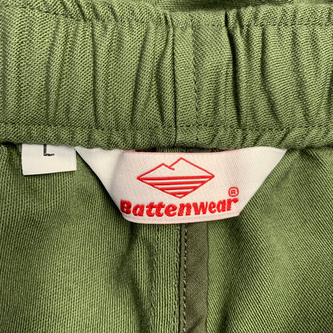 BATTENWEAR Size L Olive Cotton Drawstring Waistband Casual Pants
