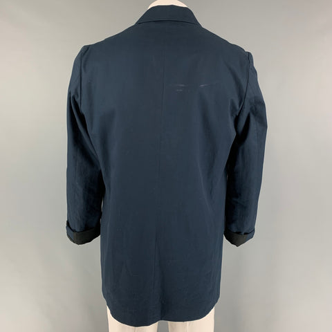 EDWINA HORL Taille L Manteau de sport à double boutonnage en coton marine