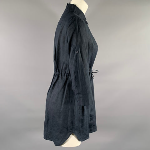 MAX MARA Size M Navy Linen Long Sleeve Shirt
