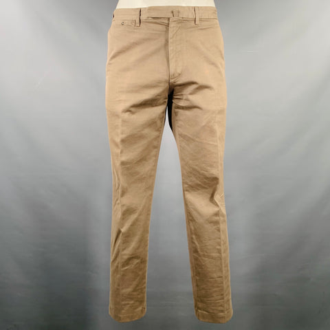 VALENTINO Size 36 Khaki Cotton Zip Fly Casual Pants