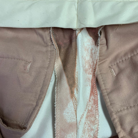 ALEXANDER MCQUEEN SS21 Size 38 Pink White Print Viscose Double Breasted Suit