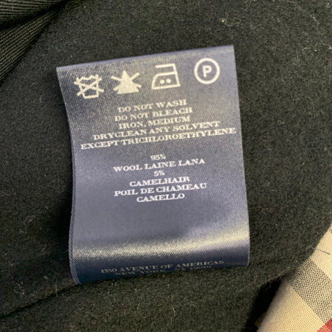 BURBERRY LONDON Size 44 Black Wool Raglan Coat