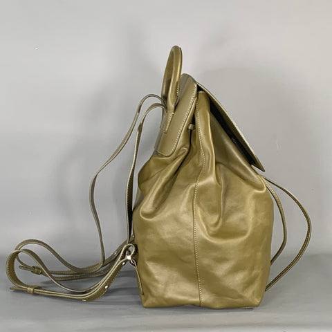 MANSUR GAVRIEL Olive Contrast Stitch Leather Backpack Bags