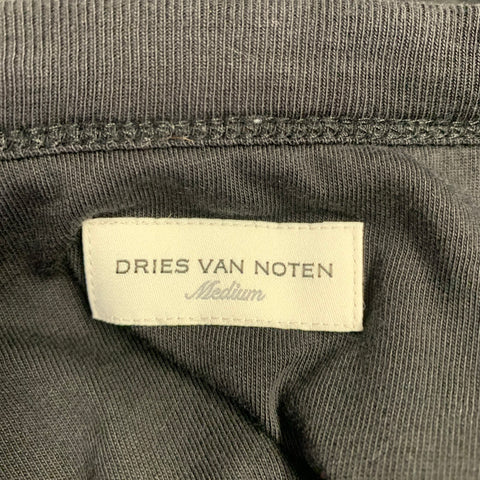 DRIES VAN NOTEN Size M Black Cotton Polyester Drawstring Sweatshirt