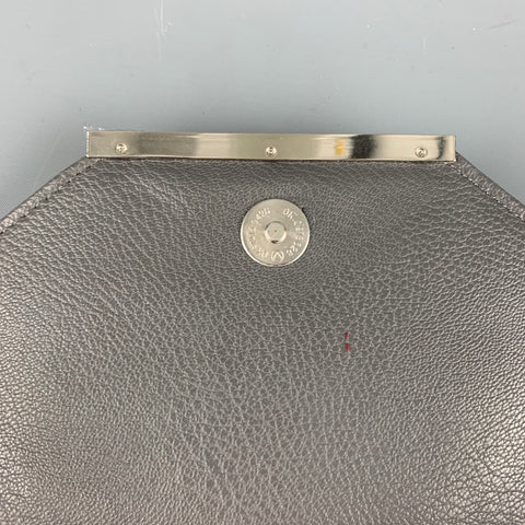 R+J Grey Orange Color Block Clutch Handbag