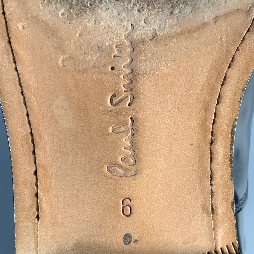 PAUL SMITH Size 7 Kenning Black Leather Cap Toe Oxford Lace-Up Shoes