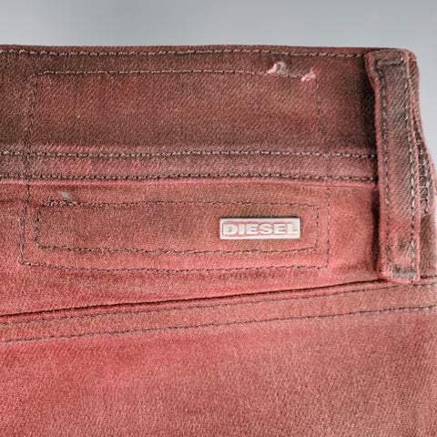 DIESEL Size 27 Tepphar Red Cotton Blend Carrot Tapered Slim Distressed Jeans