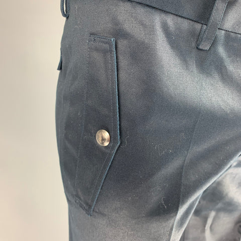 BELSTAFF Size 34 Black Cotton Flap Pockets Dress Pants