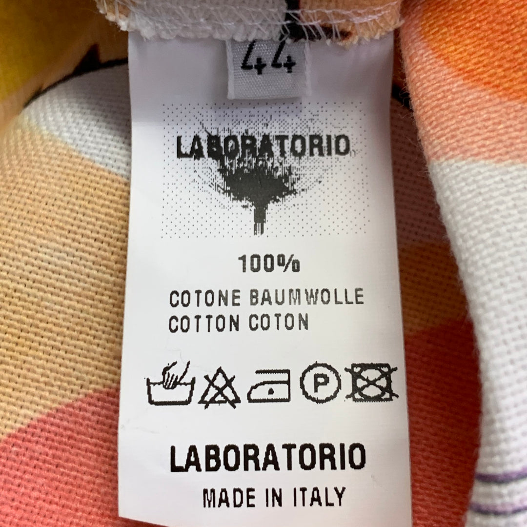 LABORATORIO Size 8 Multi Color Cotton Abstract Figures Pleated Maxi Skirt
