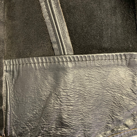 HARD ON LEATHER Size M Black Leather Open Front Vest