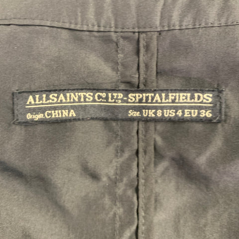 ALLSAINTS Size 4 Black Polyester Blend Asymmetrical Dress