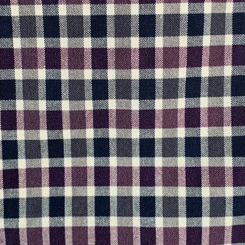 ETRO Size 36 Purple Navy White Checkered Cotton Blend Zip Fly Dress Pants