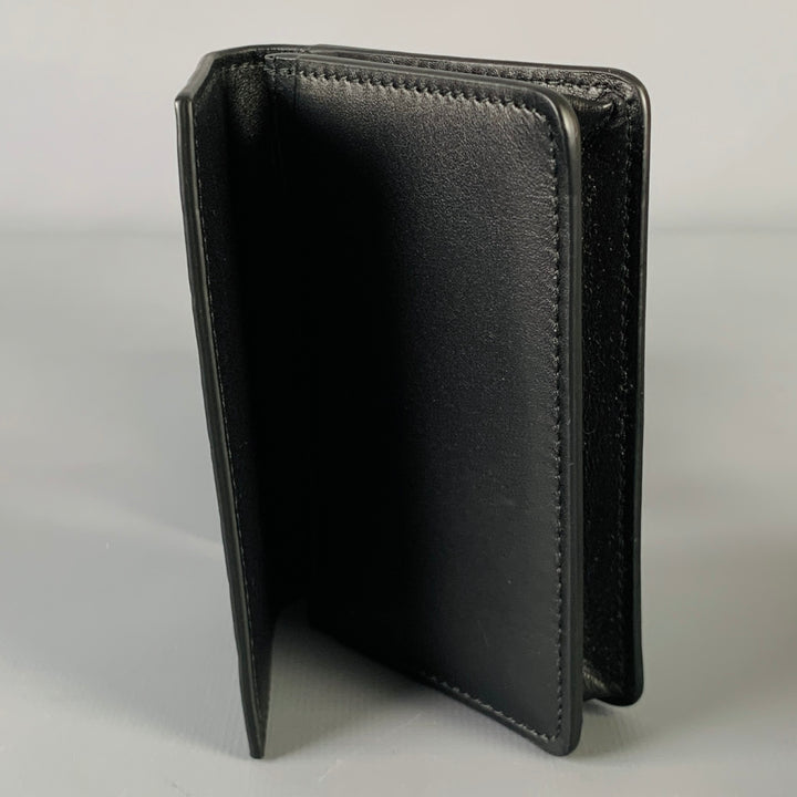 BOTTEGA VENETA Black Woven Leather Wallet